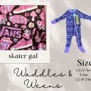 Vans Purple and Pink Skater Gal Onesie